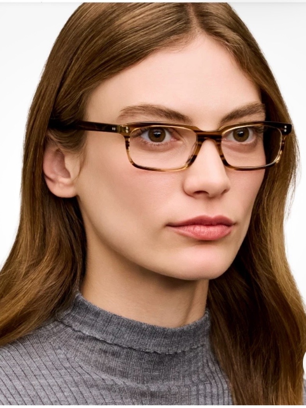 Oliver Peoples Tortoiseshell Rectangle Glasses - Brown/Amber